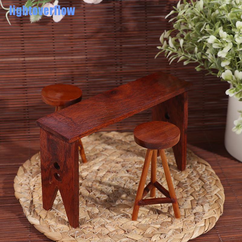 Bộ Bàn Ghế Gỗ Tỉ Lệ 1: 12 Trang Trí Nhà Búp Bê