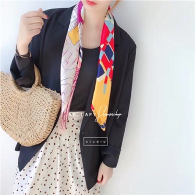 Khăn turban lụa vuông size 70x70cm - Maben