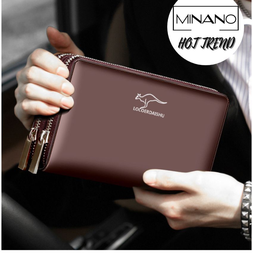 Ví Nam Cầm Tay Cao Cấp Nhiều Ngăn Phong Cách Châu Âu Da Simily Ép Nhiệt Không Bong Tróc Da