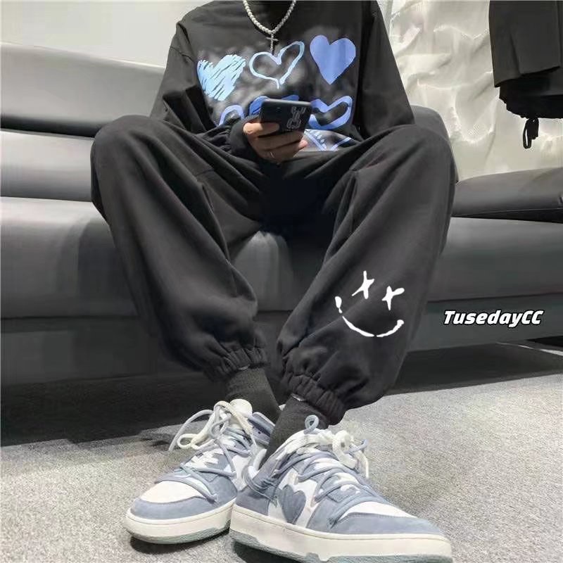 【S-3XL】Quần Jogger Thể Thao Dáng Rộng In Hình Cá Sấu Thời Thượng Hợp Xu Hướng Cho Nam