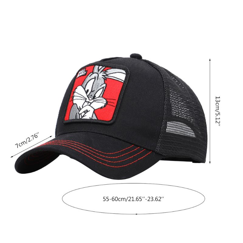 Mũ Lưỡi Trai Phối Lưới Thoáng Khí Thêu Hình Động Vật Dễ Điều Chỉnh Cho Nam Và Nữ