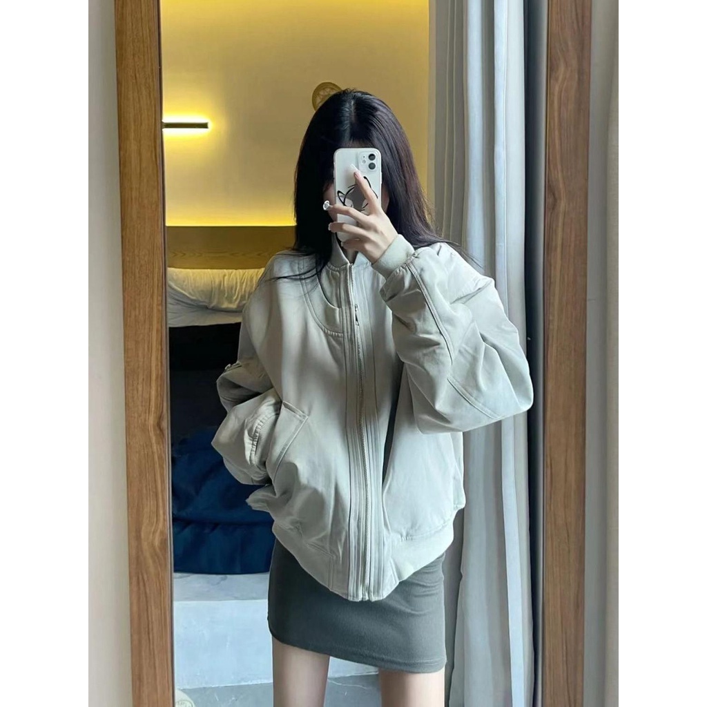 Áo Khoác Bóng Chày Dáng Rộng Cỡ Lớn Thời Trang Xuân Thu Cá Tính Cho Nữ