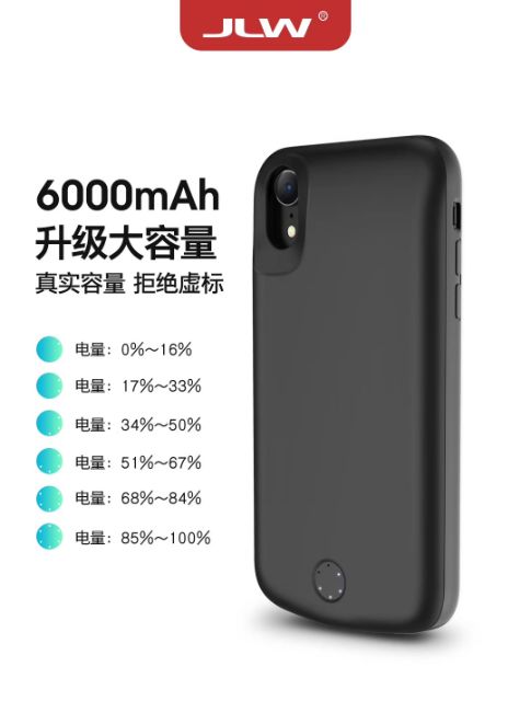 Ốp lưng kiêm sạc dự phòng cho Iphone XR Power Case JLW- Iphone XR 6000 mAh