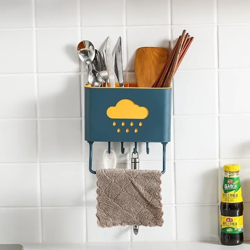 Kệ Để Đồ Nhà Bếp Dán Tường Hình Đám Mây - Giỏ Đựng Đũa Dán tường