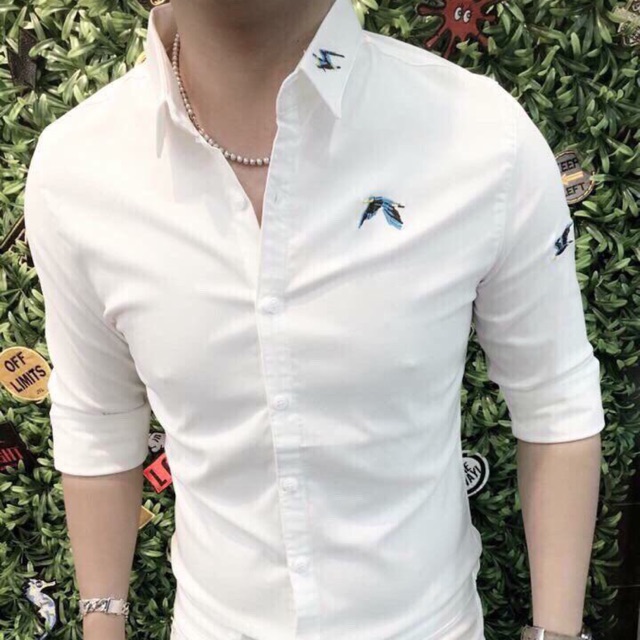 Áo sơmi thun thêu chim