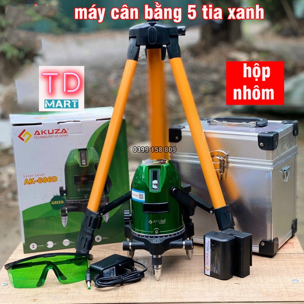 Máy cân bằng laser, máy bắn cốt 5 Tia xanh AKUZA AK - 686D [ Chính Hãng ]