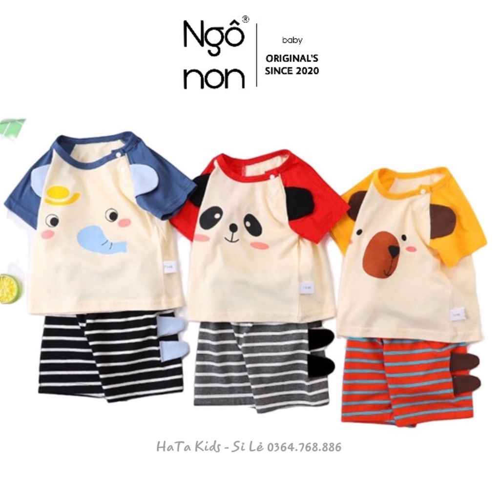 Bộ Quần Áo Cộc Tay MinkyMom Họa Tiết Động Vật Ngộ Nghĩnh Cho Bé Trai, Bé Gái