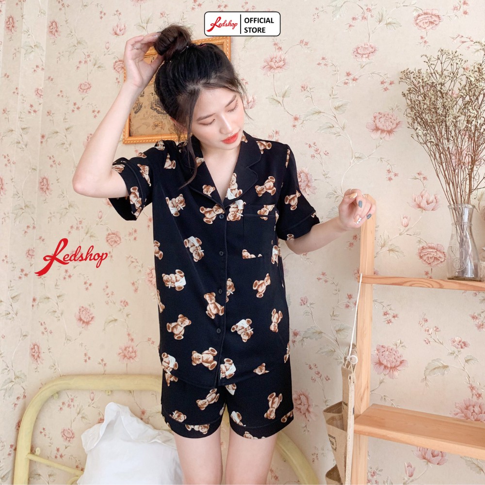 Bộ Ngủ Nữ ngắn Pijama lụa Thái dẻo Cao Cấp Gấu Bear Có Bigsize REDSHOP | BigBuy360 - bigbuy360.vn