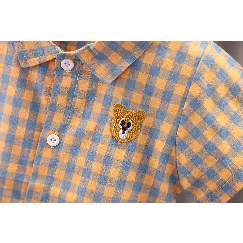 Áo Sơ Mi Cotton Ngắn Tay Họa Tiết Hoạt Hình Xinh Xắn Theo Phong Cách Mùa Hè Hàn Quốc