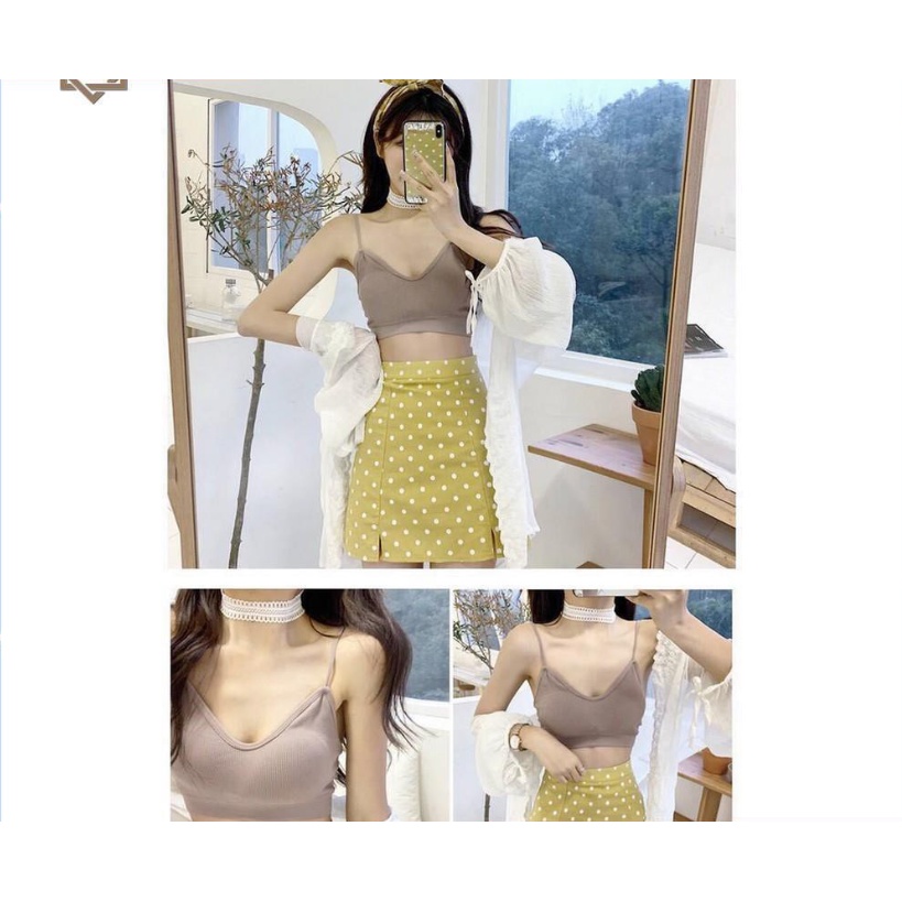 Áo lót nữ hở lưng chữ U kiểu 2 dây freesize 37-60kg sexy cotton có mút đệm mỏng BRA01