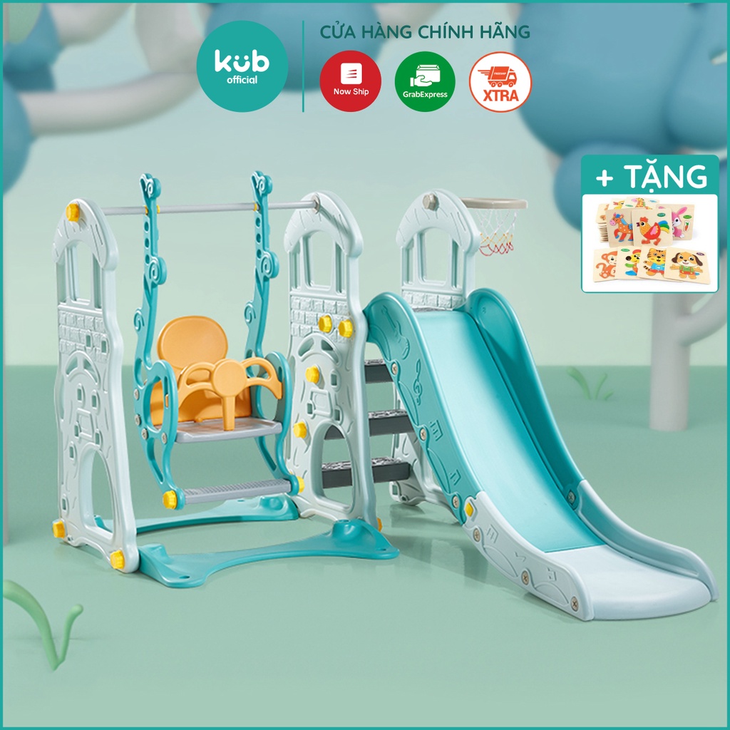 Cầu trượt kết hợp xích đu cao cấp KUB chịu lực lên đến 100kg dành cho bé từ 1.5 - 6 tuổi