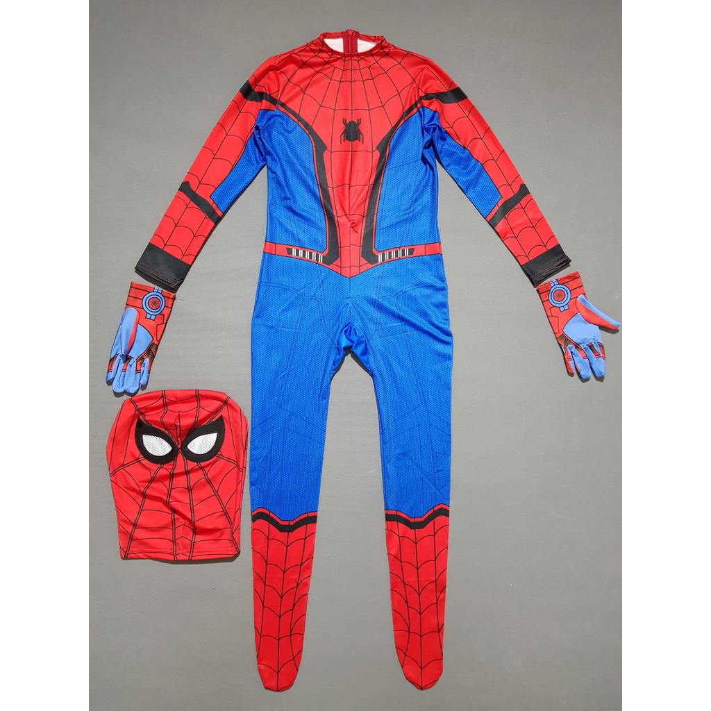 Bộ thun hóa trang cosplay người nhện spiderman kèm mặt na bao tay cực ngầu bé trai ( vải mềm mát)