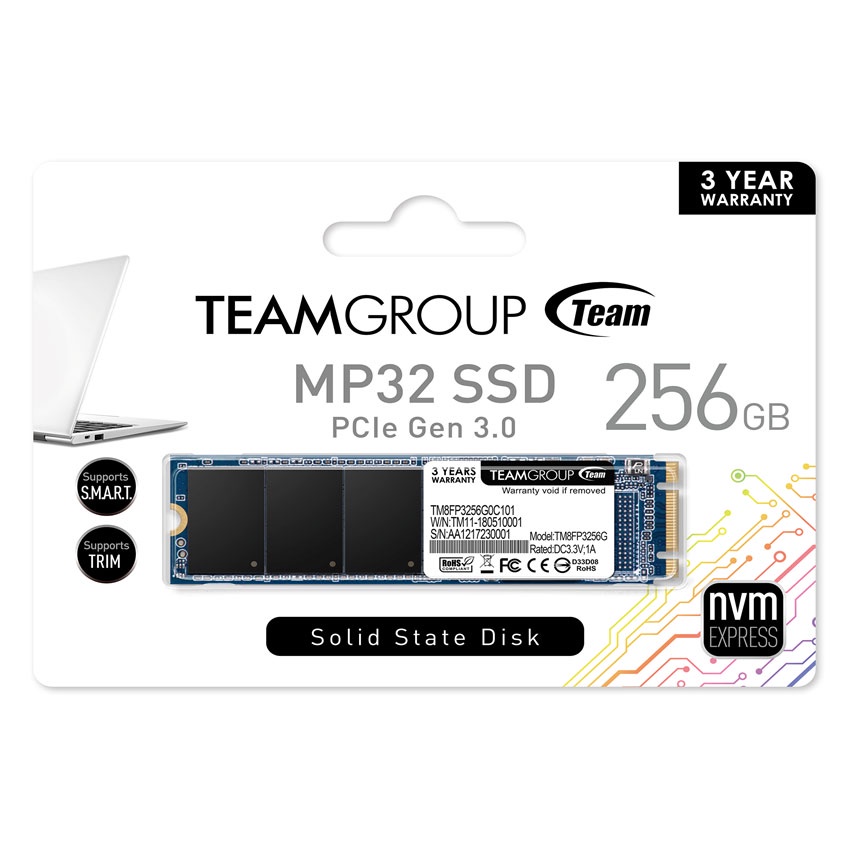 Ổ cứng SSD TEAM GROUP MP33 128GB M.2 2280 PCIe 3x4, Chính Hãng Viễn Sơn Phân Phối, Bảo Hành 3 Năm, 1 Đổi 1