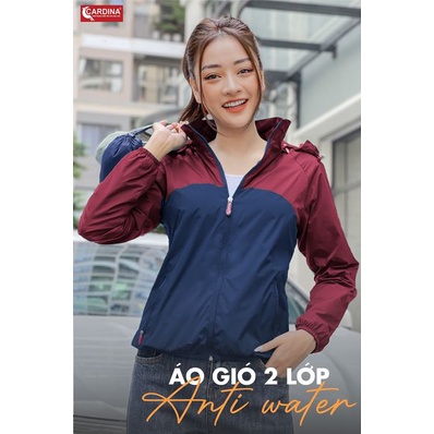 Áo Khoác Nữ 𝐂𝐀𝐑𝐃𝐈𝐍𝐀 2 Lớp Chất Gió Trơn Lót Lưới Cản Gió, Cản Bụi, Chống Nước 1GFT