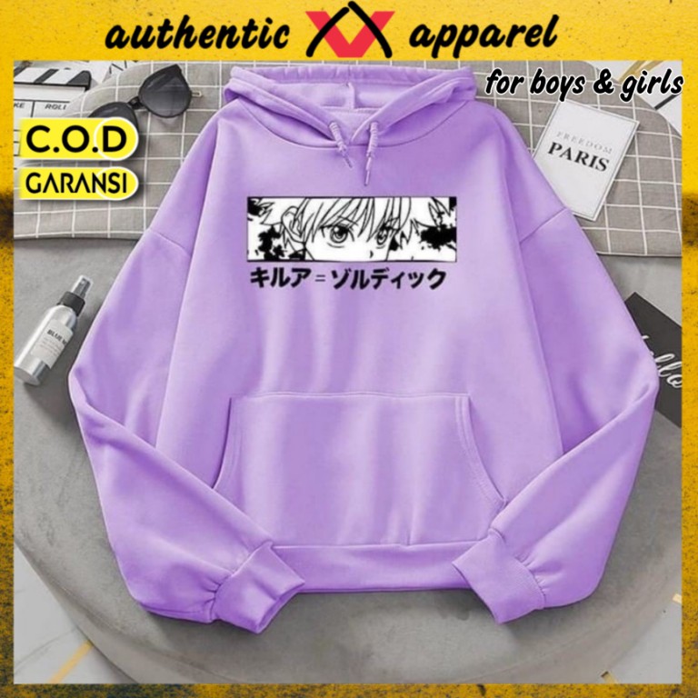 (V8Af) Áo Hoodie / áo len màu tím hoa cà OVERSIZE KOREAN STYLE - ANIME | Áo Sweater thời trang xinh xắn cá tính | Áo Sweater thời trang cho bé trai và gái