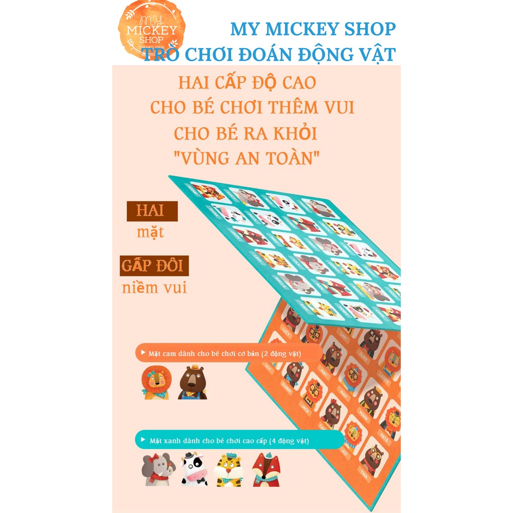 Trò chơi Mideer Guess The Animals - Đoán Động Vật Bingo cho bé từ 3 tuổi (2 cấp độ) - My Mickey Shop