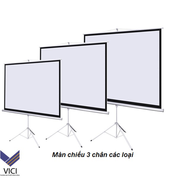 Màn chiếu 3 chân 136inch - 2m44 x 2m44. Màn chiếu thiết kế chân đứng chắc chắn, vải màn chống mốc cao