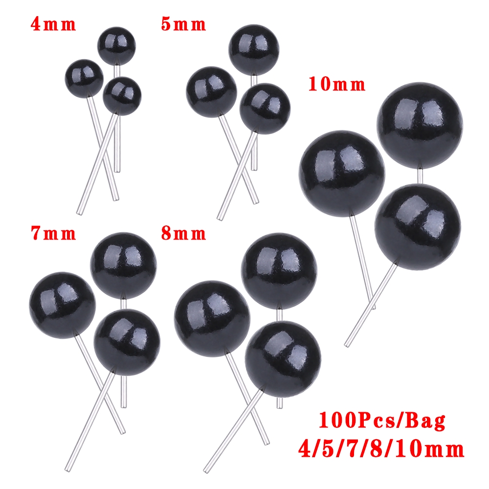 Bộ 100 mắt nhựa 4 / 5 / 7 / 8 / 10mm gắn thú nhồi bông