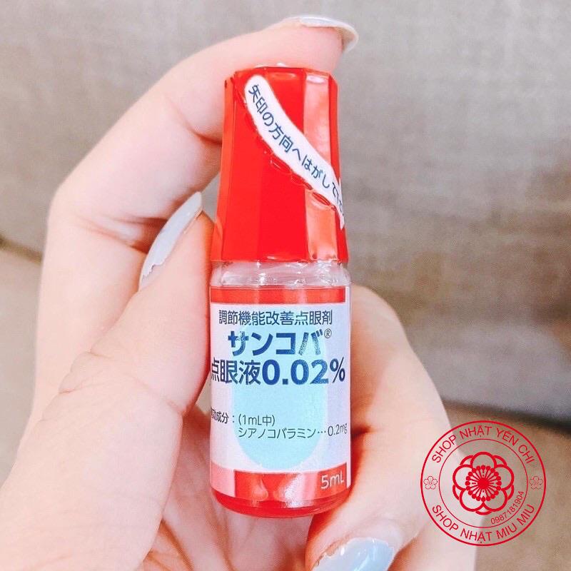 Nước nhỏ mắt Sancoba 0.02% 5ml Nhật Bản - Hỗ trợ người cận thị - Điều tiết chứng mỏi mắt, rối loạn điều tiết