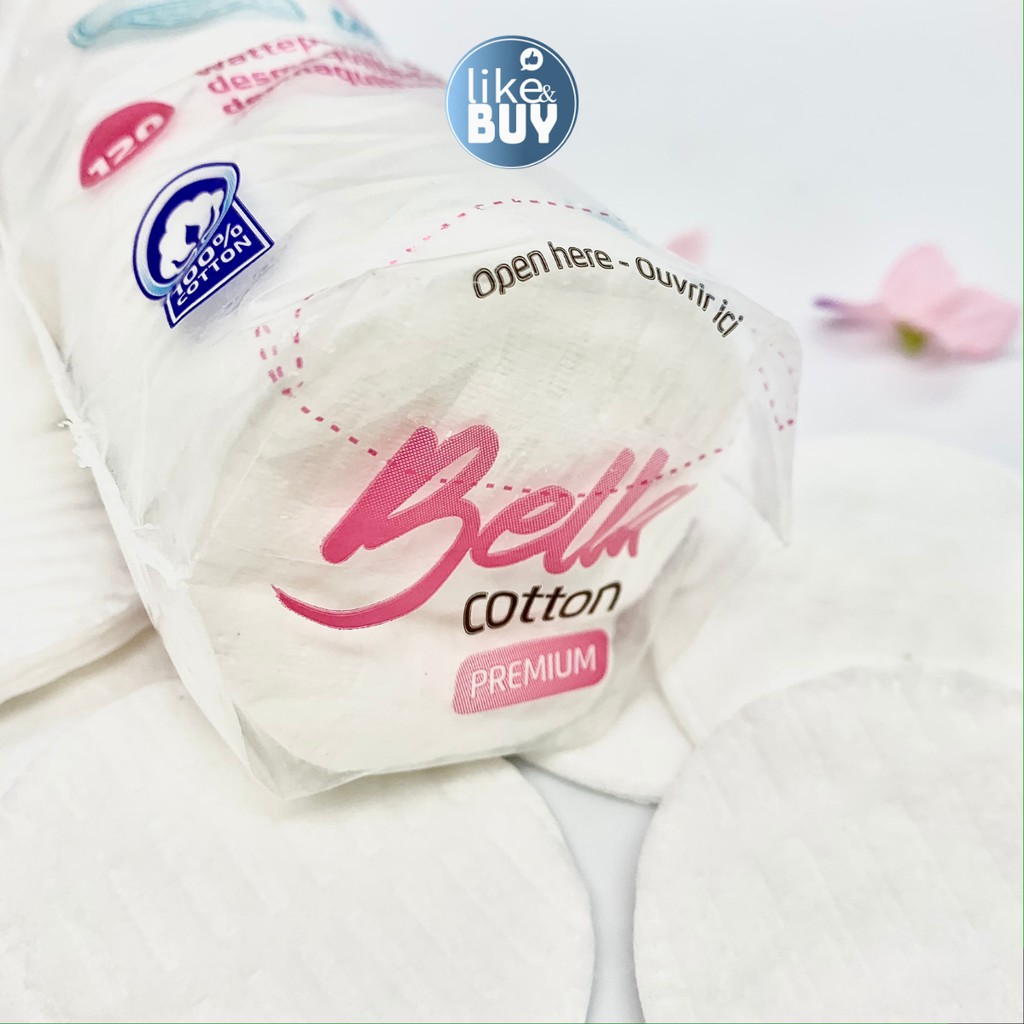 Bông tẩy trang Bella Cotton 120 và 500 miếng hàng nhập khẩu Hà Lan - hàng ngoại LikeandBuy