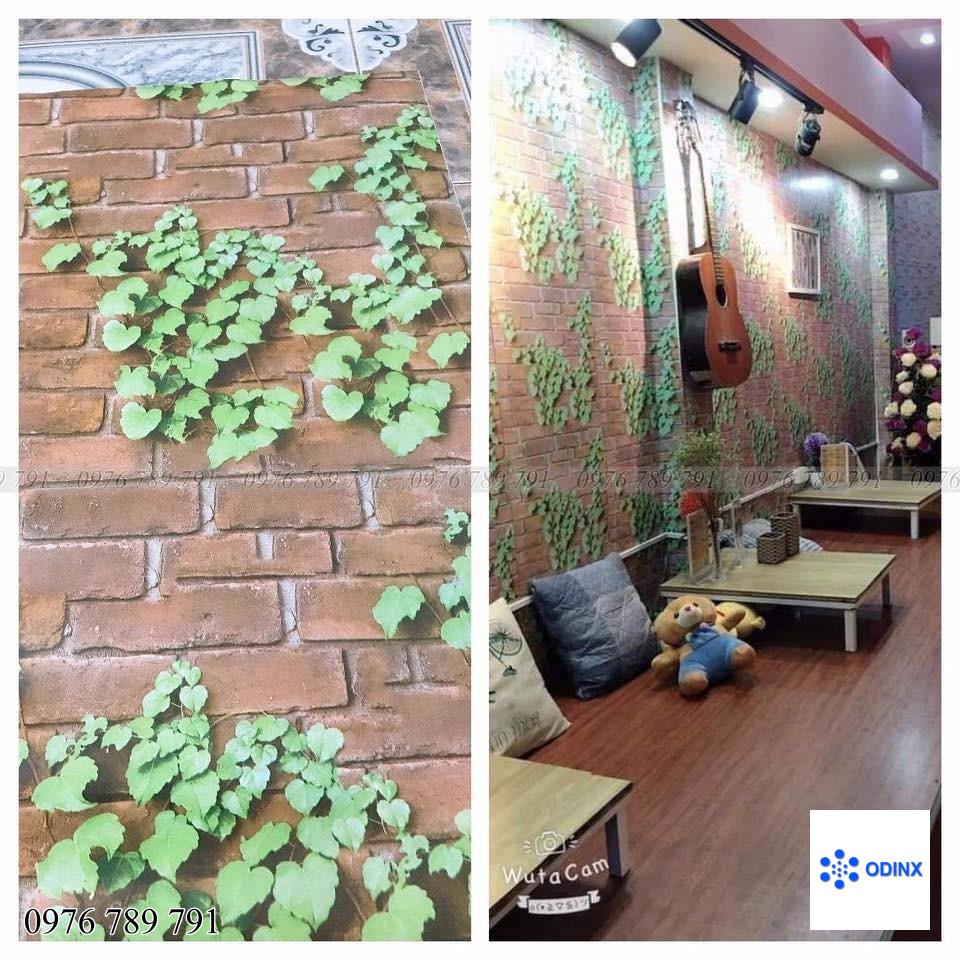 10m Giấy Dán Tường GIẢ GẠCH- XI MĂNG- GỖ  Có Keo Sẵn khổ rộng 45cm ODINX