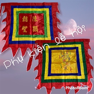 FREESHIP  CỜ thần cờ hầu đồng giá hoàng. cờ trần triều thêu 2  mặt. cờ nhà trần loại phi đẹp