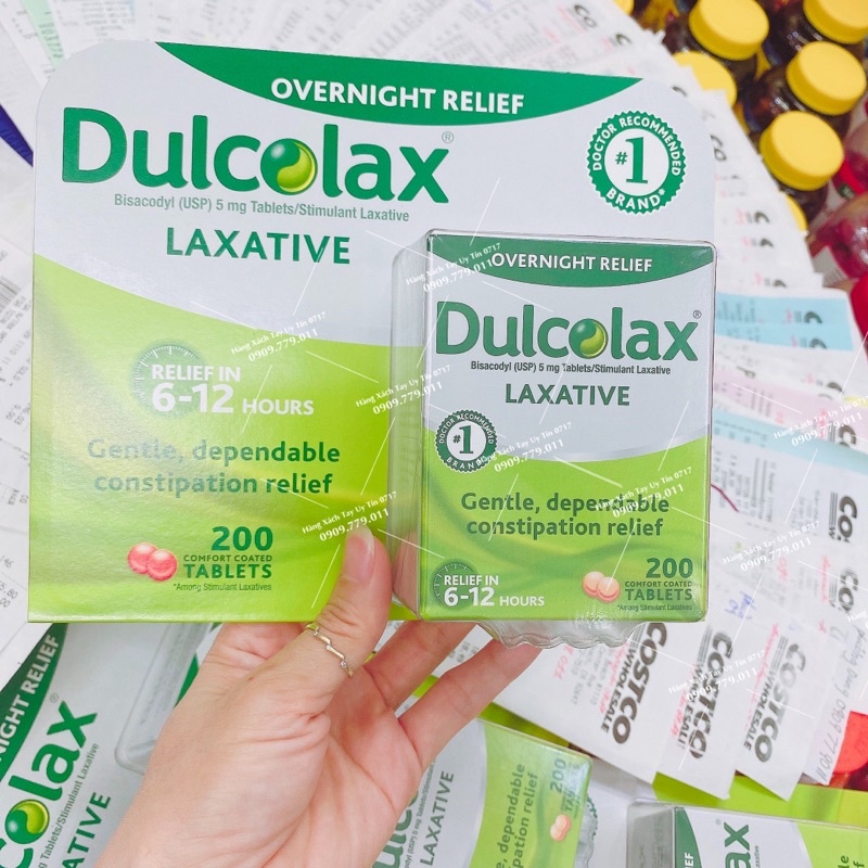 Viên uống nhuận tràng táo bón Detox Dulcolax Laxative 200 viên hàng chuẩn Mỹ đi Air