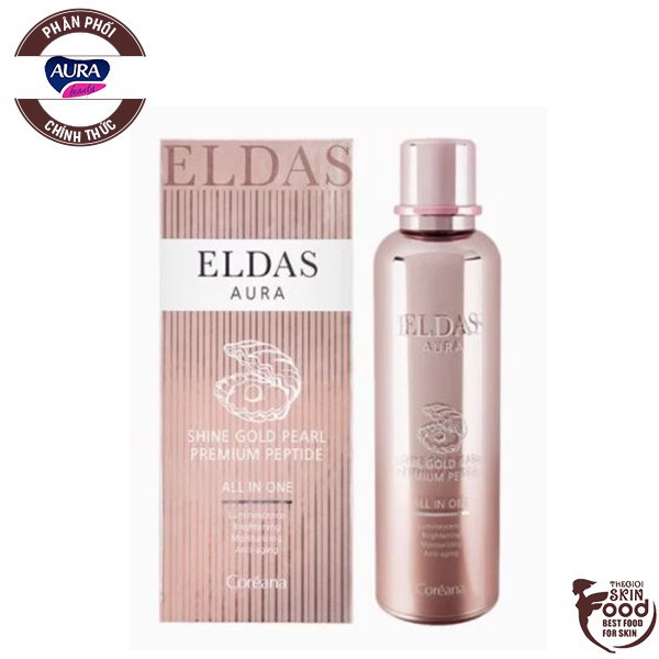 [4 in 1 - Toner + Lotion + Essence + Cream]Tinh Chất Tế Bào Gốc Eldas Aura Shine Gold Pearl Premium Peptide All In One