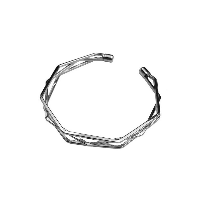 Vòng tay thép titan đính đá kim cương nhân tạo dành cho nam và nữ