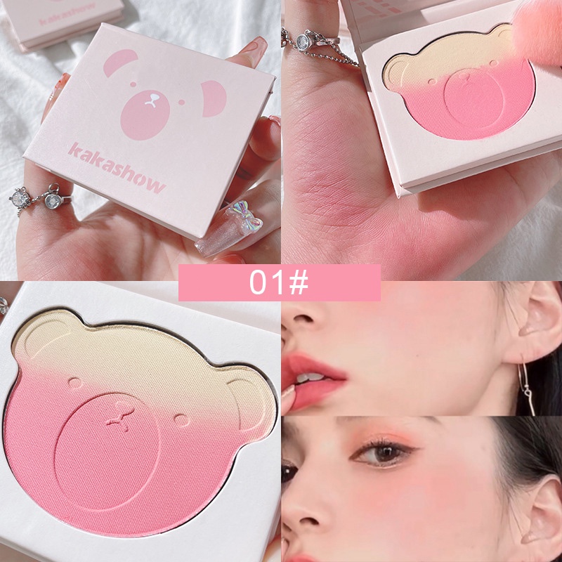 Phấn Má Hồng KAKASHOW Pink Bear Series Gradient Blush