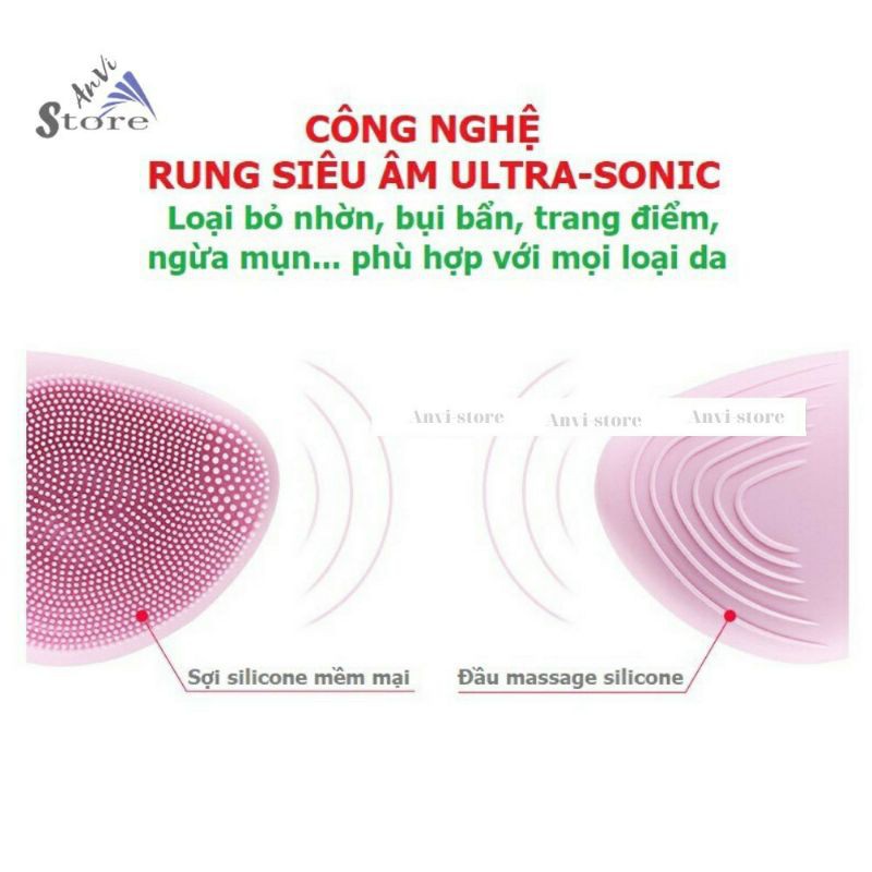 MÁY RỬA MẶT MASSAGE 3IN1 SONIC FACIAL BRUSH CAO CẤP | BigBuy360 - bigbuy360.vn