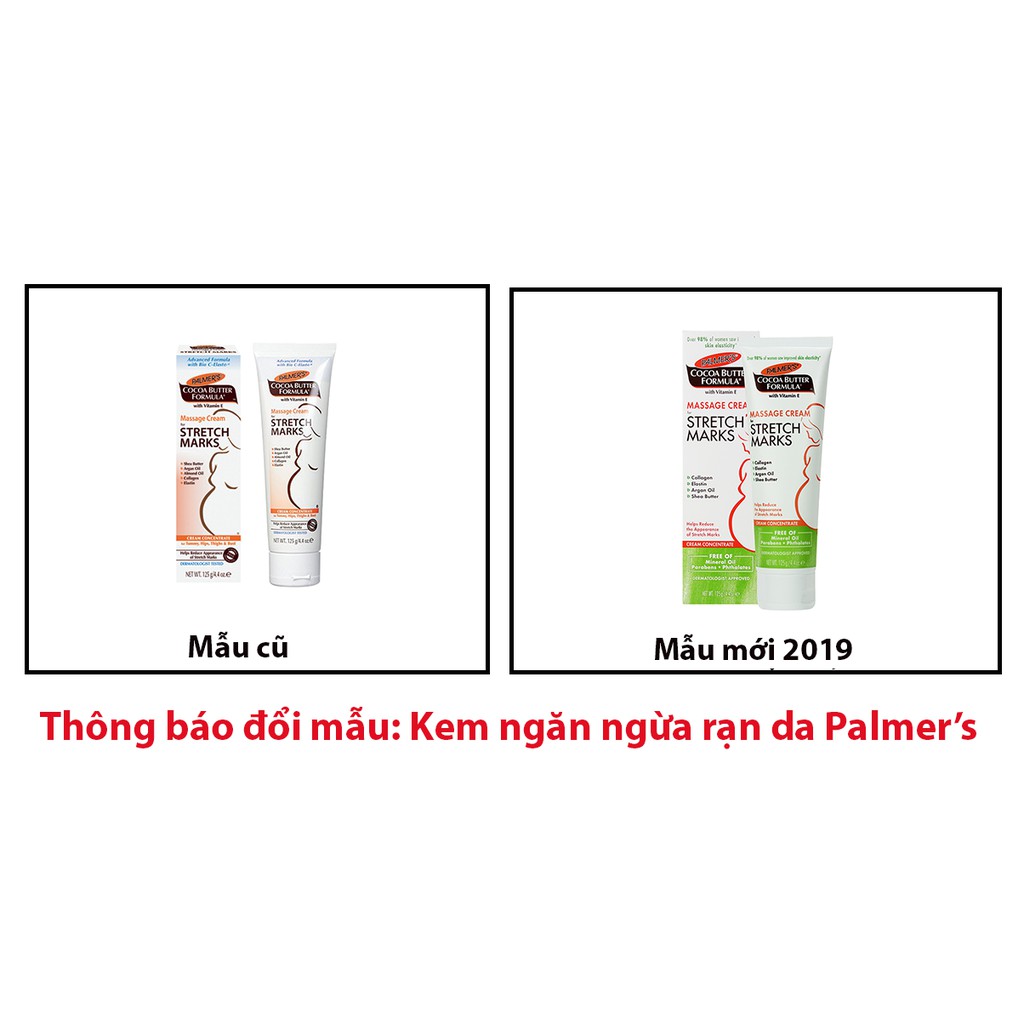 Kem ngăn ngừa giảm vết rạn khi mang thai Palmer's Cococa Butter Massage Cream For Stretch Marks 125g