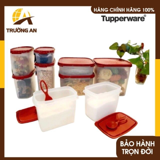 [ Siêu Sale ] Bộ Hộp Kệ Bếp Đựng Đồ Khô Các Loại Hạt Mỳ Miến Gia Vị  MM Super Kitchen 9 Hộp TUPPERWARE - Trường An