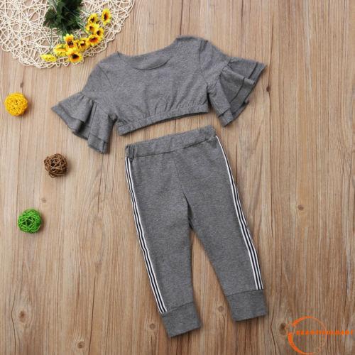 Bộ Áo Thun + Quần Legging Ôm Dáng Thời Trang Mùa Thu Cho Bé Gái