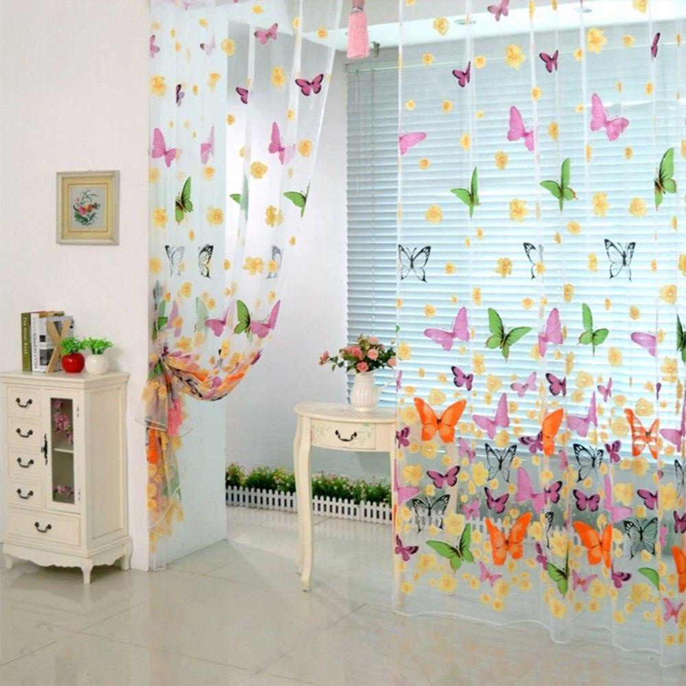 HARRIETT Rèm Cửa Sổ Họa Tiết Bướm Xinh Xắn 200cm X 100cm