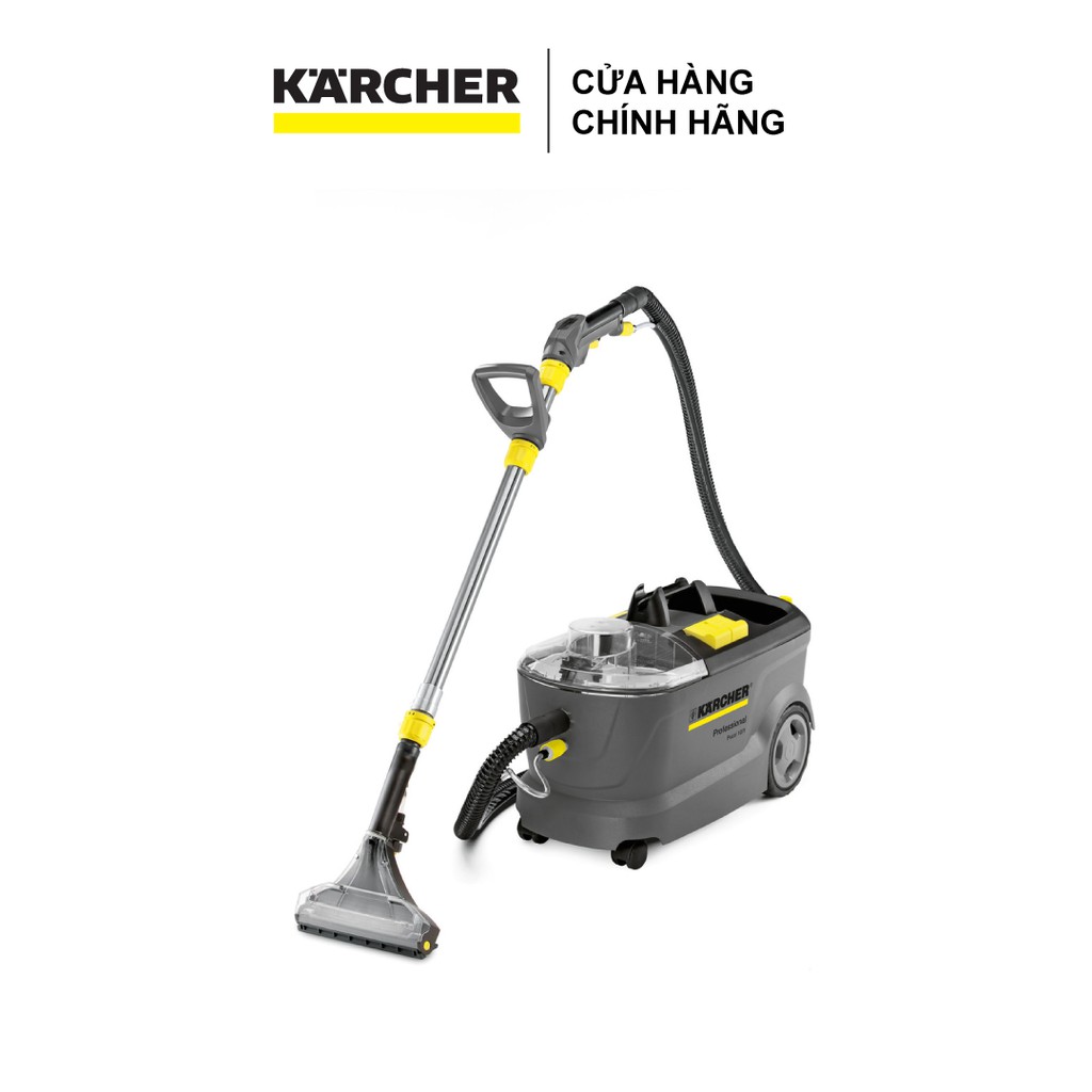 Máy giặt thảm chuyên dụng Karcher Puzzi 10/1 với hiệu suất làm sạch 20-25 m2/h