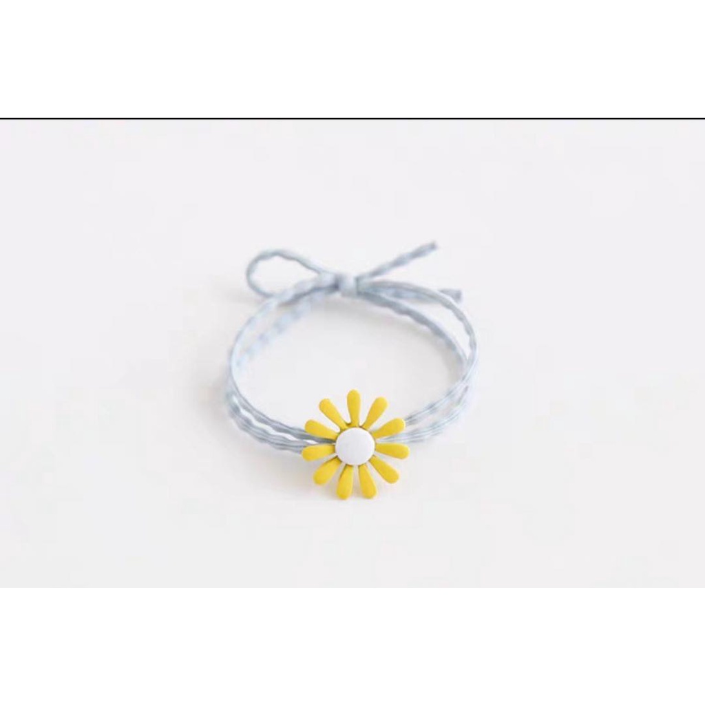 Dây buộc tóc Hàn Quốc hoa cúc nhí HOT TREND Chun đôi cực bền co giãn thoải mái có 5 màu tùy chọn BT011