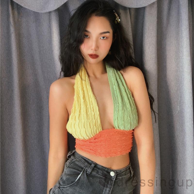 Áo Cổ Chữ V Hở Lưng Ôm Dáng Quyến Rũ Dành Cho Nữ