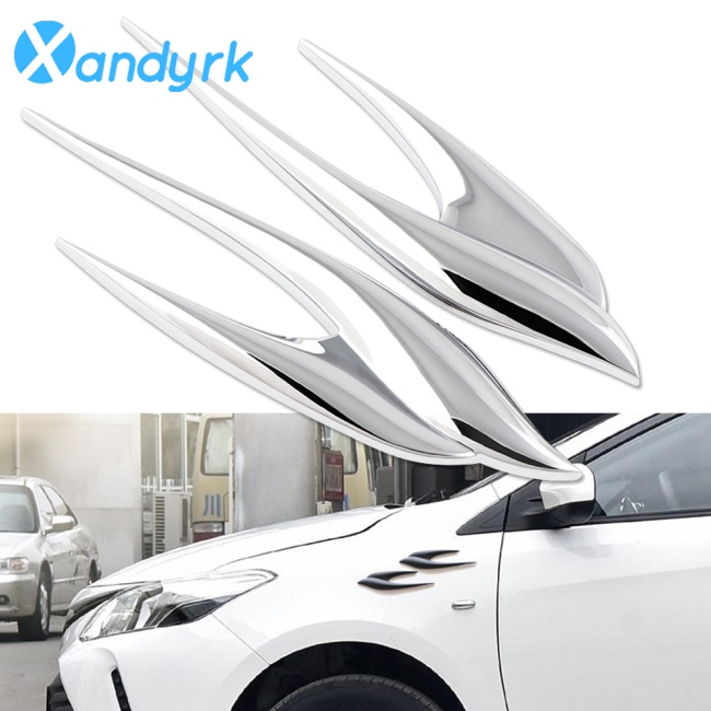 Bộ 2 Miếng Dán Hợp Kim Nhôm Hình Chim Én 3d Trang Trí Thân Xe Hơi