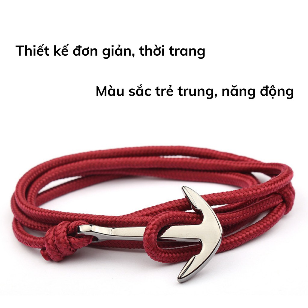 Vòng tay mỏ neo nam nữ LETI VT13 dây vải thừng, lắc tay phong cách cá tính thời trang chất liệu bền bĩ không gỉ