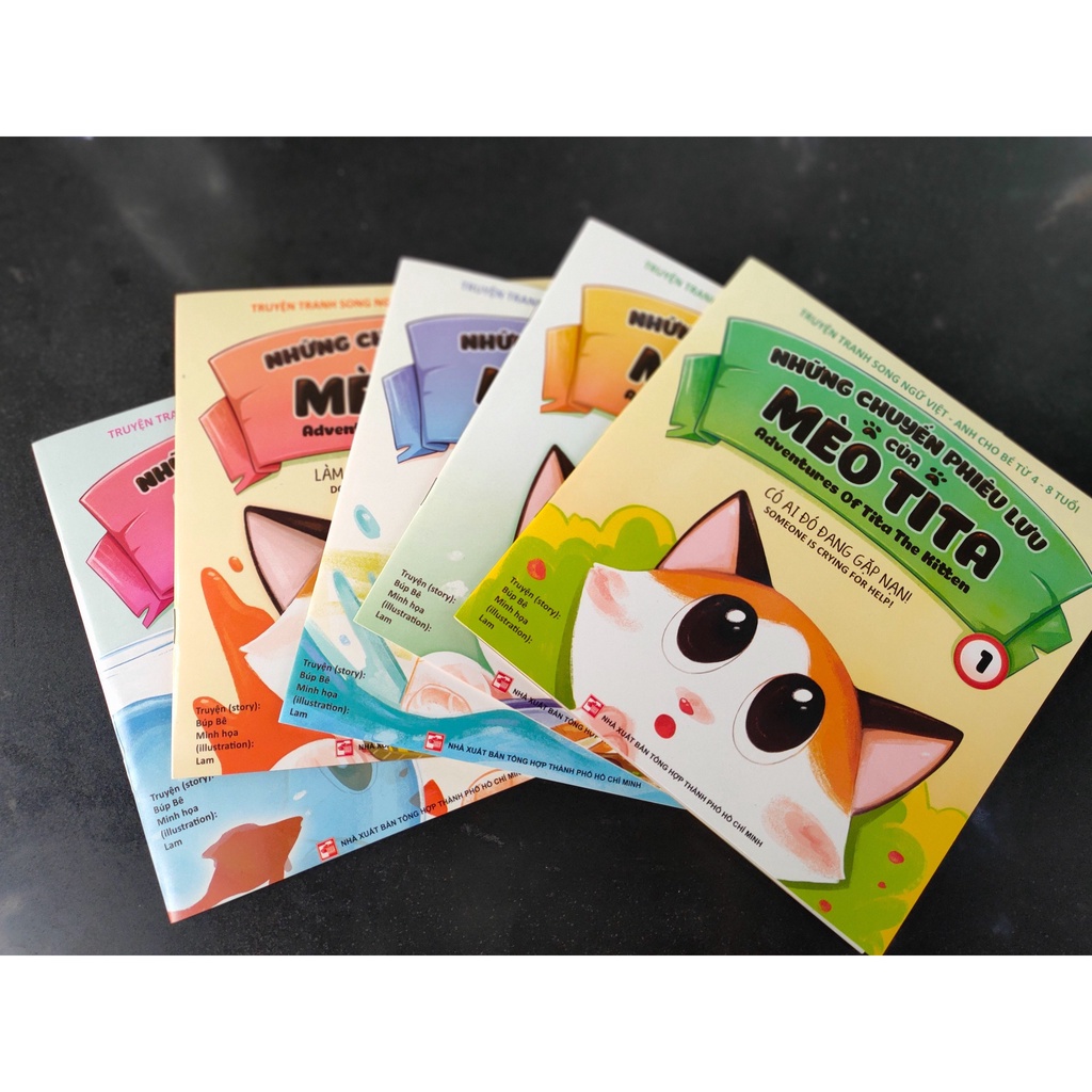 Sách Combo Những chuyến phiêu lưu của mèo TiTa - 5 tập - (Song Ngữ)