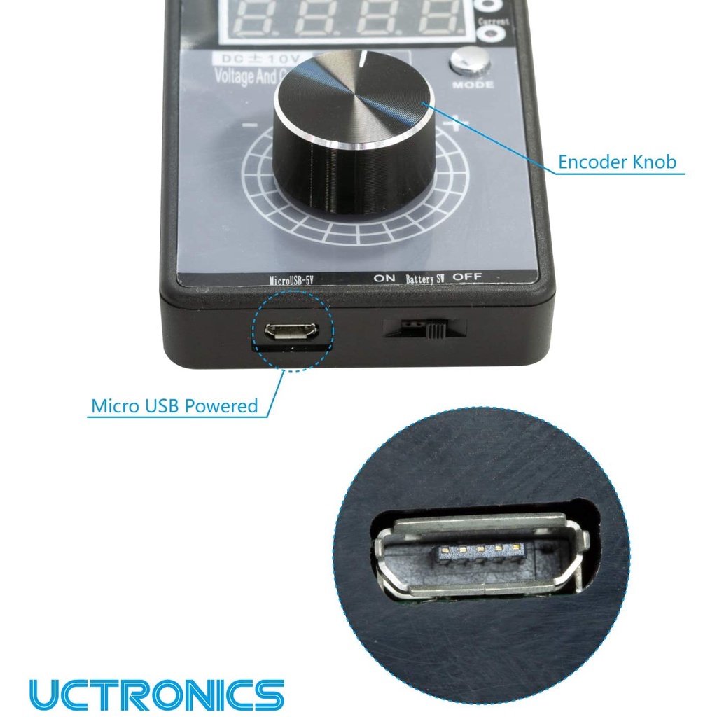 Bộ phát nguồn dòng áp analog 0-10V 4 - 20mA kèm pin sạc, dùng giả lập tín hiệu điều khiển, sensor cho PLC Biến tần