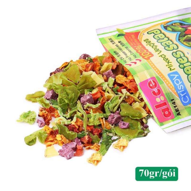 Rau củ sấy khô giòn tan Crispy cho hamster, thỏ và bọ ú