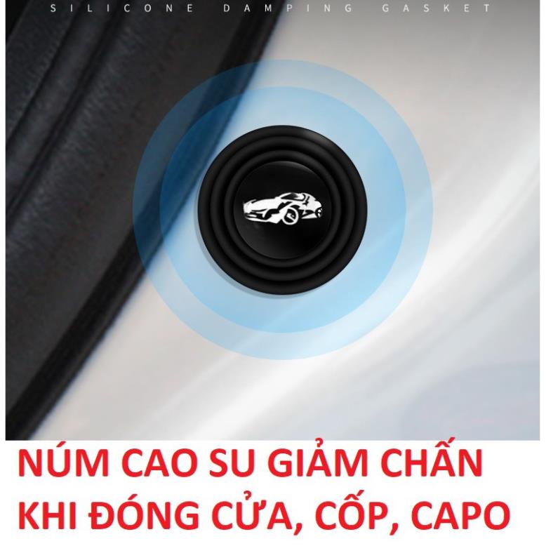 Núm cao su silicone PHÁT QUANG GIẢM CHẤN CHỐNG ỒN tiếng va đập khi đóng cửa xe hơi đóng cốp hay caplo ô tô