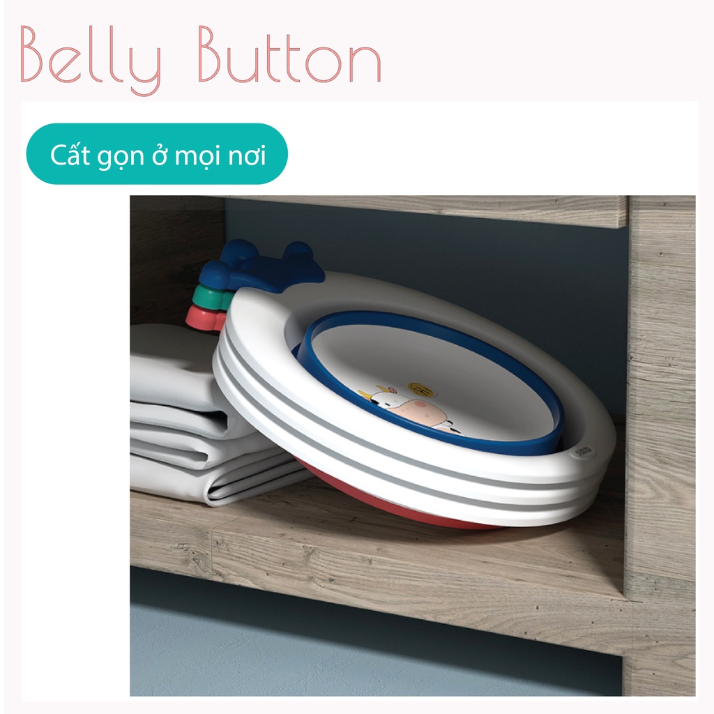 Chậu rửa mặt gấp gọn BellyButton cho bé chất liệu silicon màu sắc đáng yêu sử dụng tiện lợi khi tắm cho trẻ em