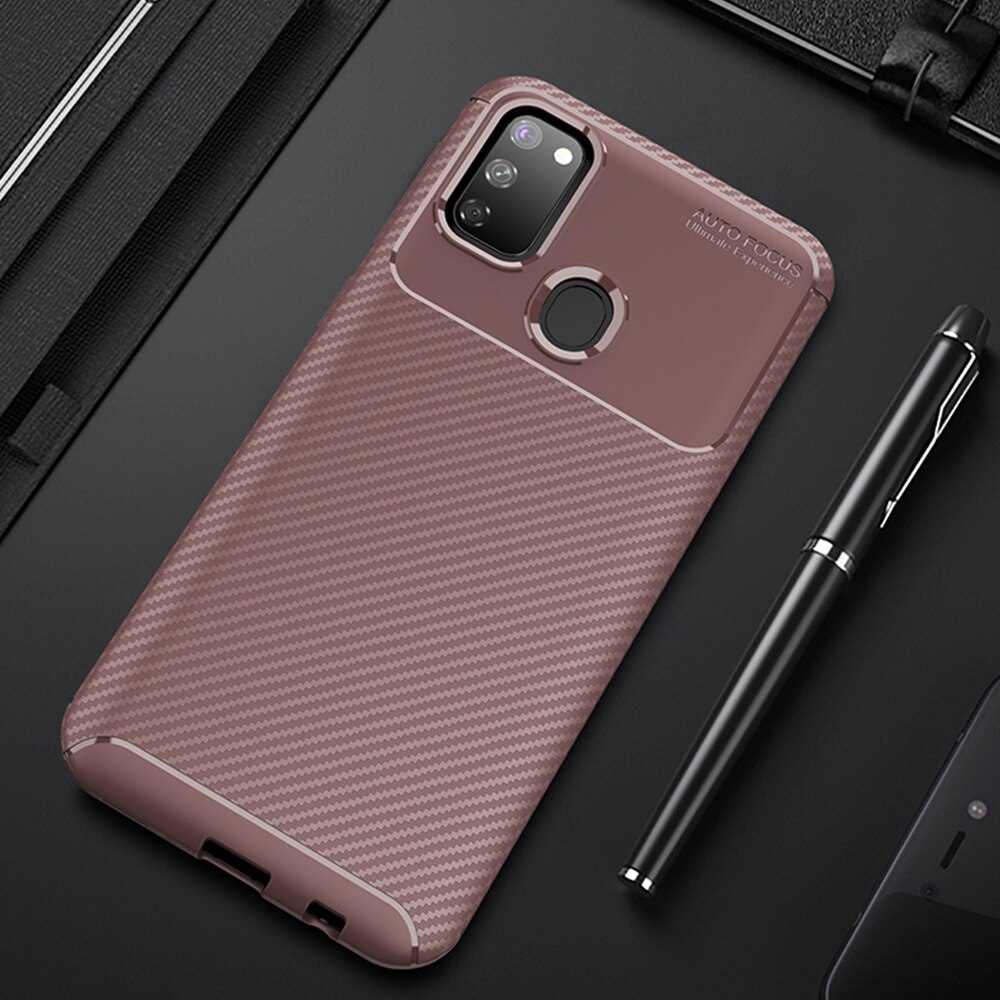 Samsung Galaxy M31 Case Luxury Carbon Fiber Cover Shockprood Phone Case Cover Full Protection Bumper