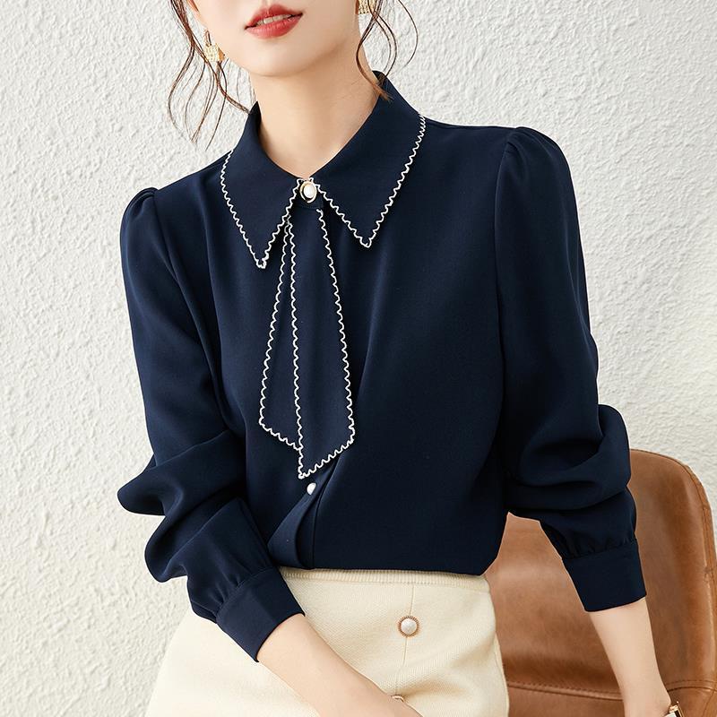 Áo Sơ Mi Chiffon Tay Dài Phong Cách Phương Tây Thời Trang Mùa Thu Mới Dành Cho Nữ