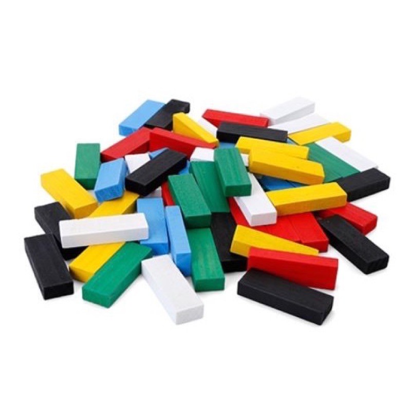Đồ Chơi Rút Gỗ Màu Sắc Nhiều Màu TUBIOTYS 54 thanh màu cỡ lớn-Domino màu(kèm xúc xắc)