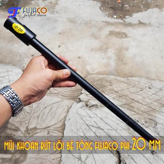 Mũi khoan rút lõi bê tông phi 20 mm - FUJACO mũi khoan khoét lỗ tròn chuyên dụng dài 370 mm FJC020X370