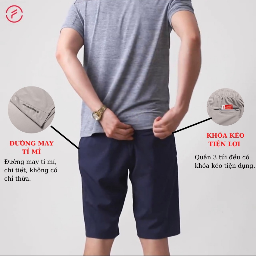 Quần short nam quần ngố nam dáng dài FASVIN dài ngang gối vải gió mềm mát tiện dụng mặc nhà và thể thao T21438